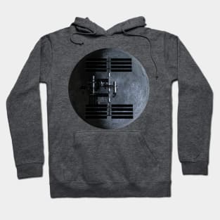 ISS over Moon. 8K High Detail. Hoodie